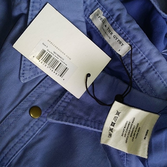 Blue Belle Chambray Jacket Bellebird Spell Designs S Bird Buttondown Shirt - Picture 13 of 16